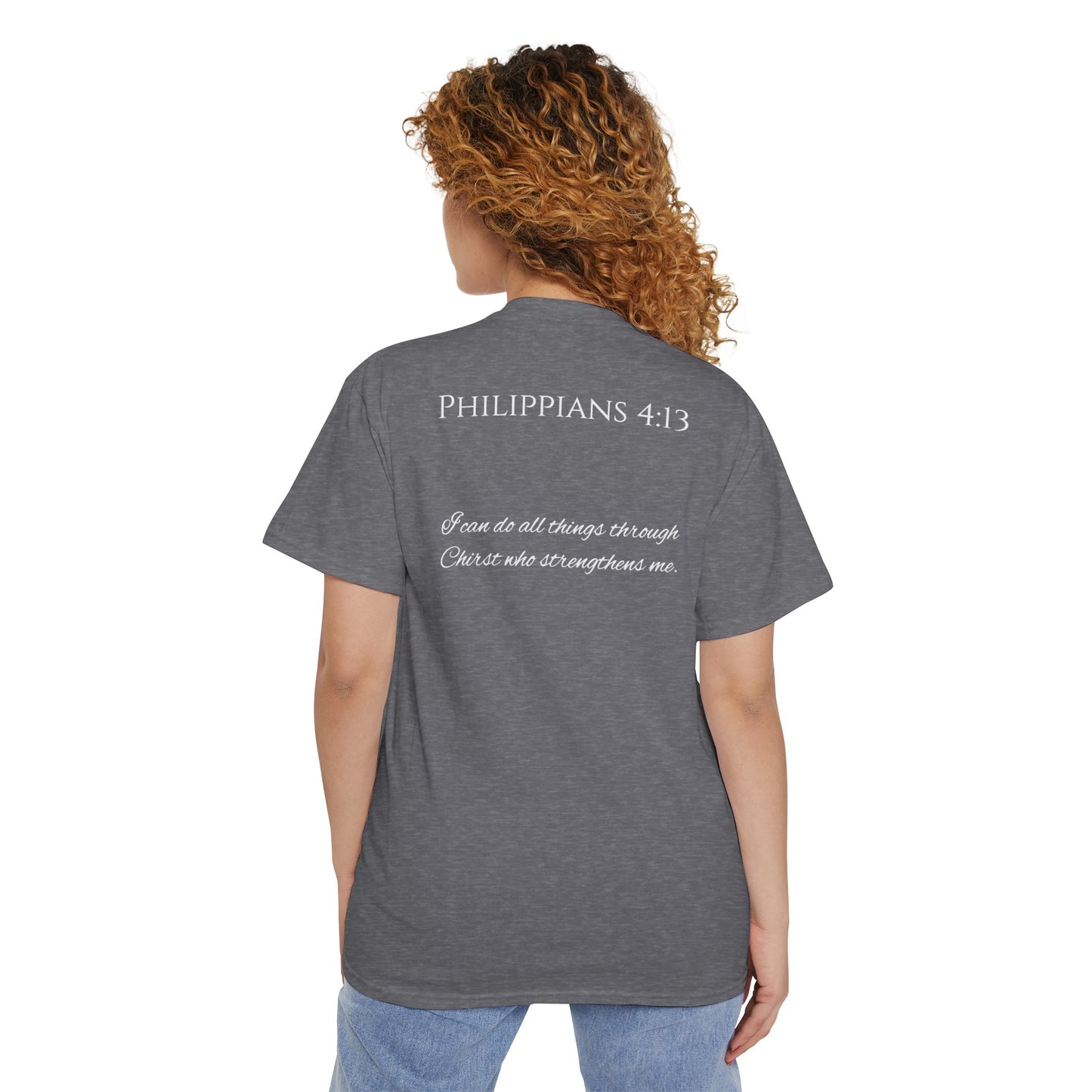 Philippians 4:13 Unisex Heavy Cotton Pocket Tee