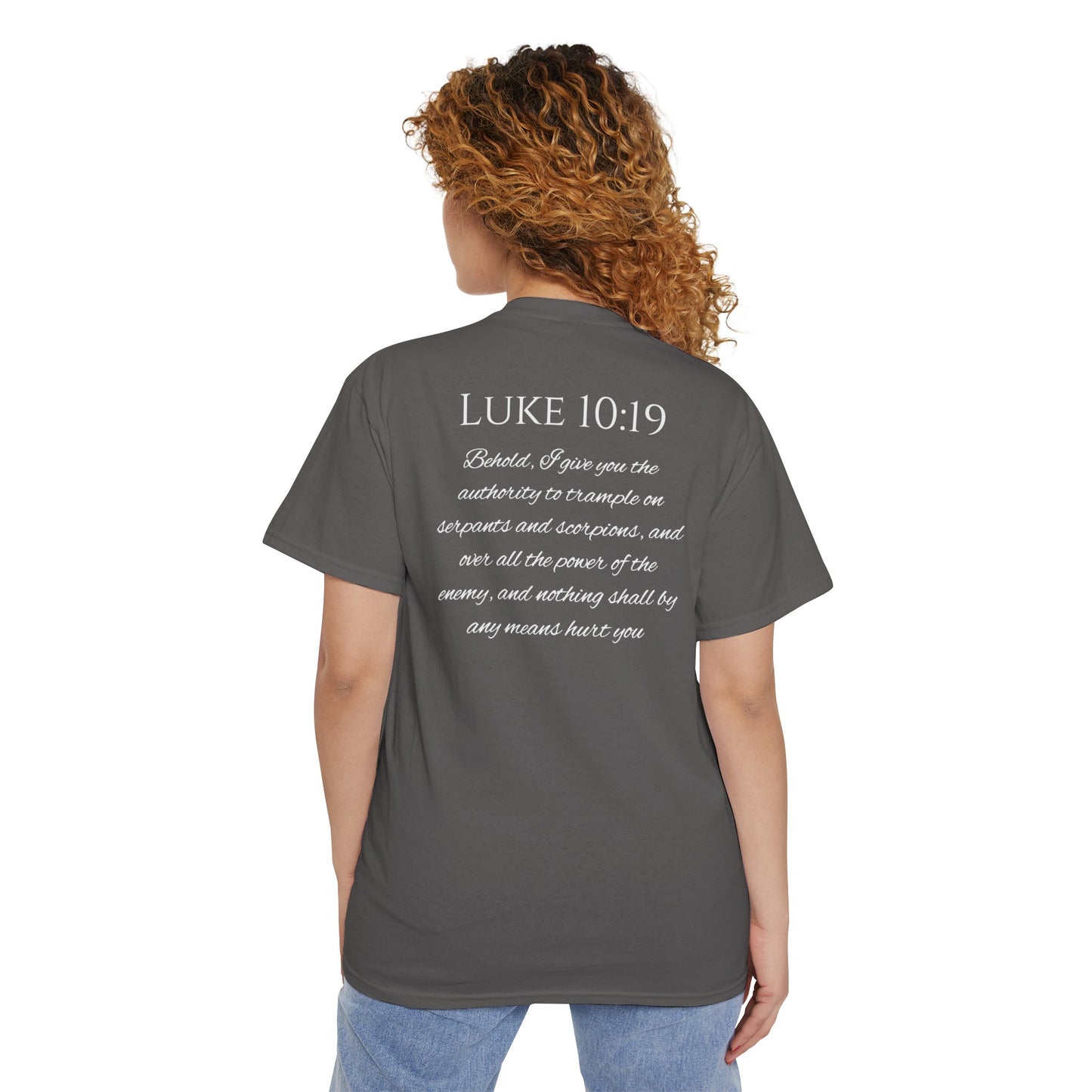 Luke 10:19 Unisex Heavy Cotton Pocket Tee