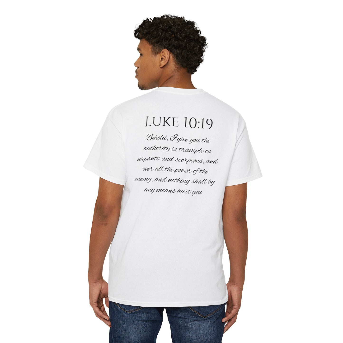 Luke 10:19 Unisex Heavy Cotton Pocket Tee