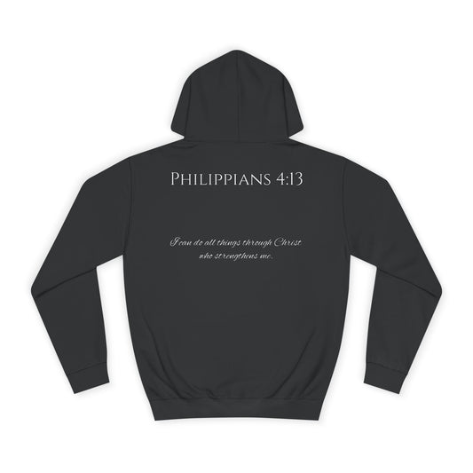 Philippians 4:13 Unisex College Hoodie