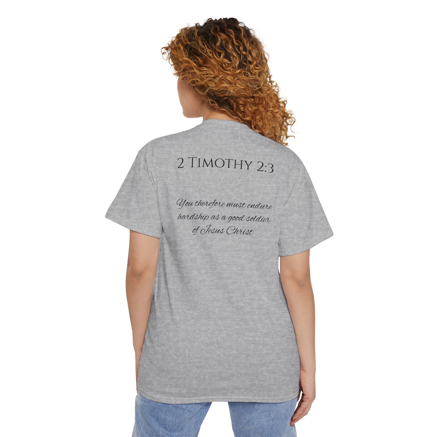 2 Timothy 2:3 Unisex Heavy Cotton Pocket Tee