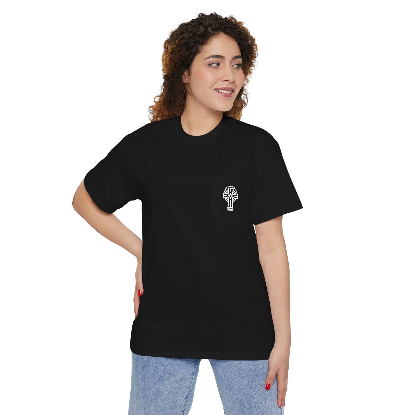 Deuteronomy 31:6 Unisex Heavy Cotton Pocket Tee