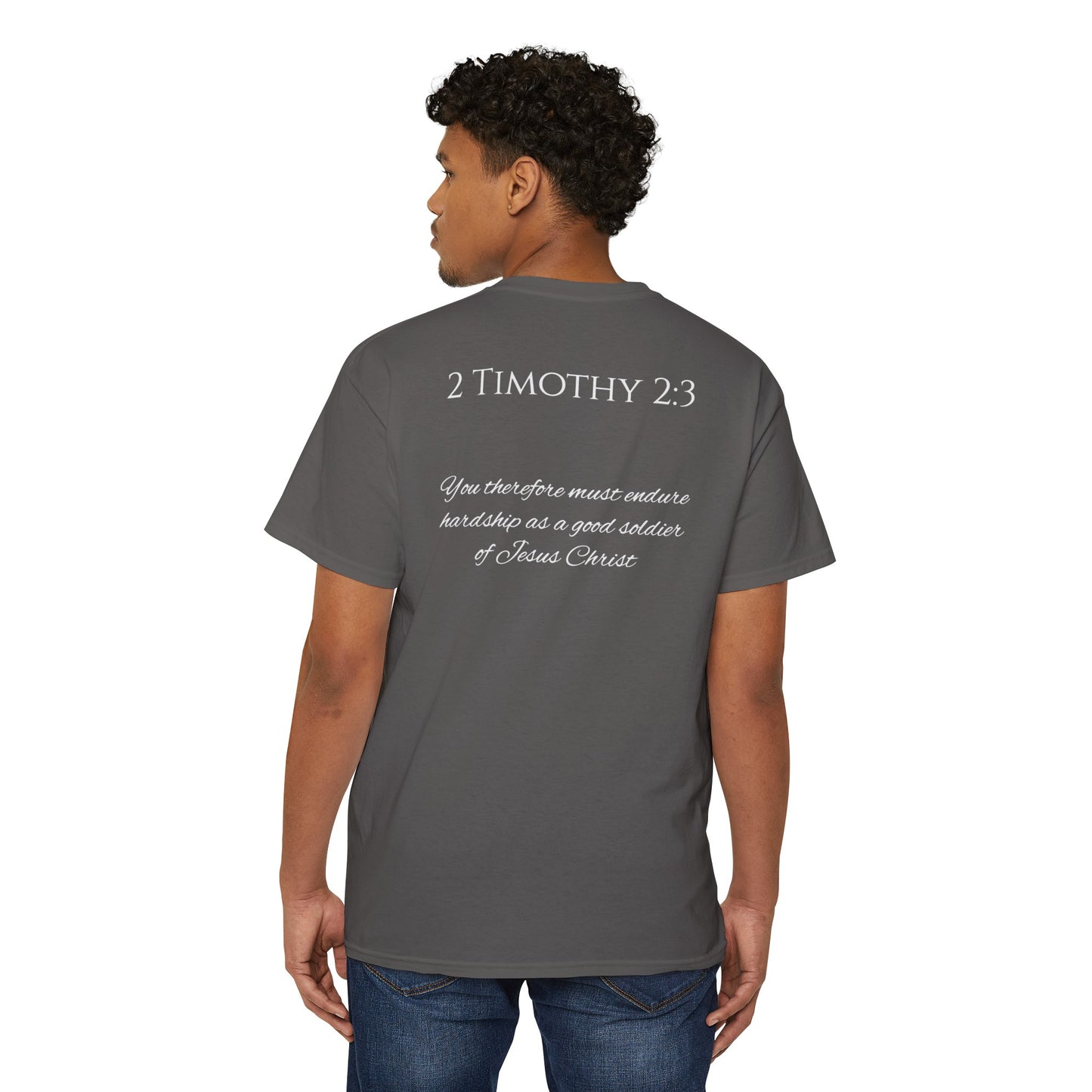 2 Timothy 2:3 Unisex Heavy Cotton Pocket Tee