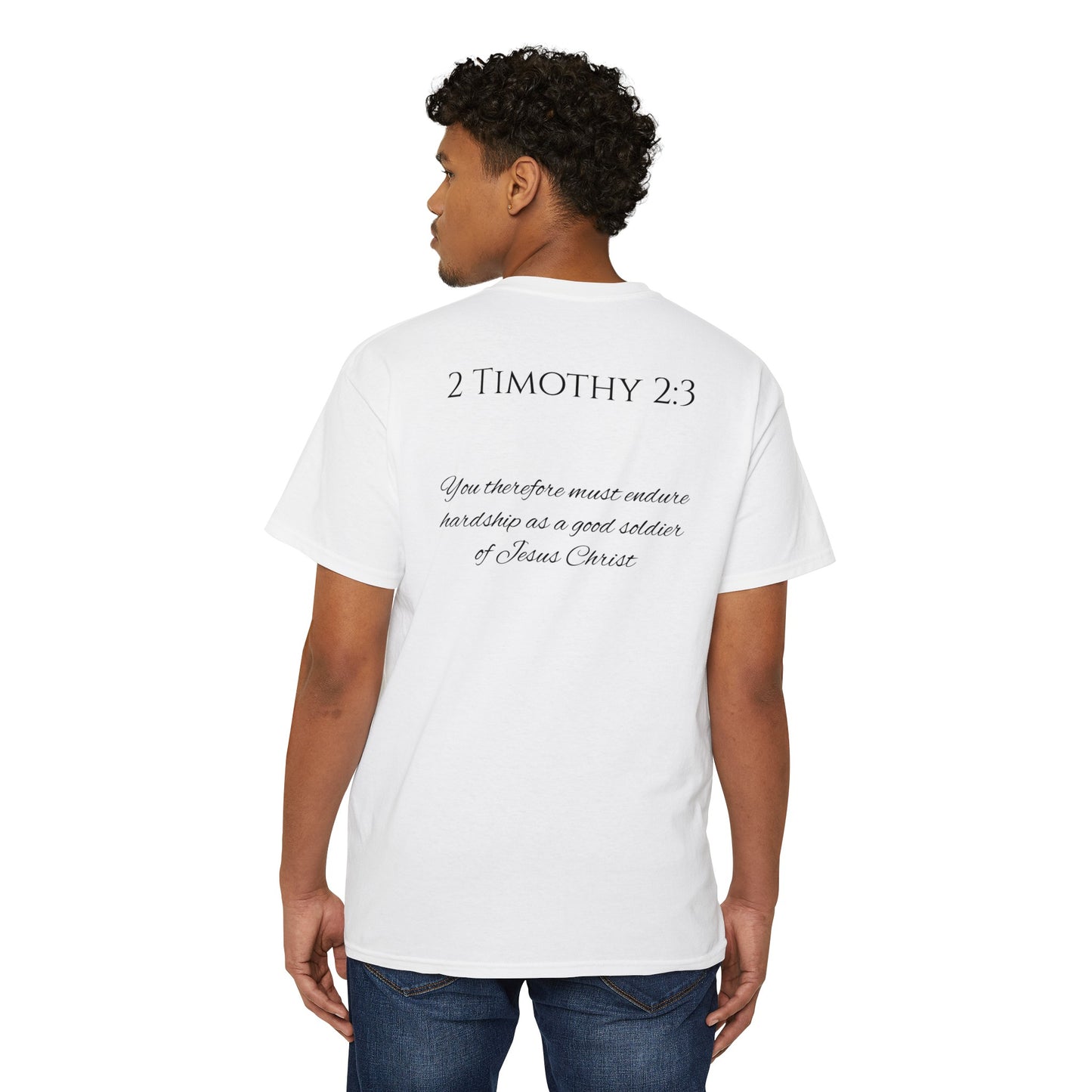 2 Timothy 2:3 Unisex Heavy Cotton Pocket Tee