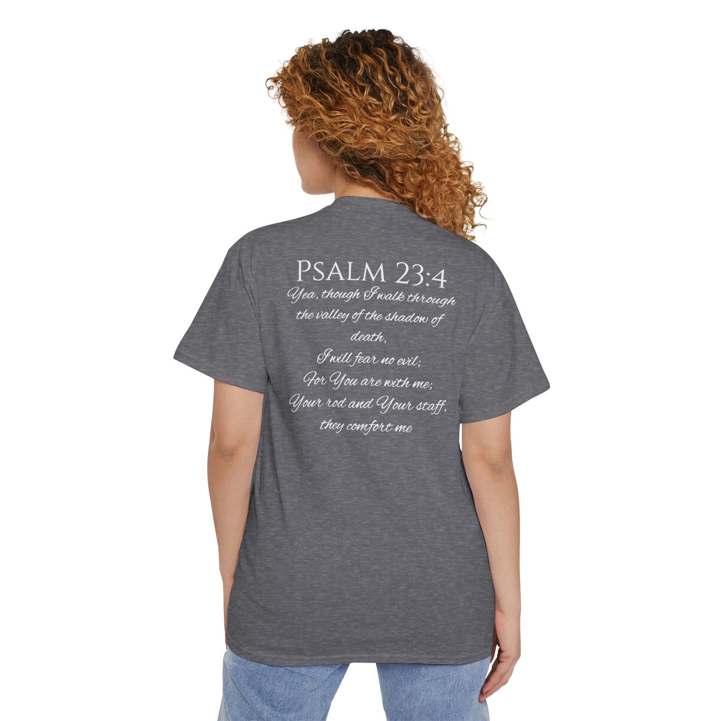 Psalm 23:4 Unisex Heavy Cotton Pocket Tee