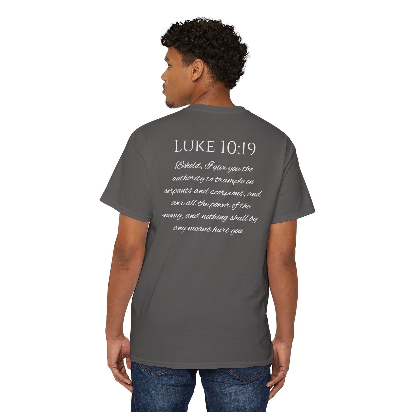 Luke 10:19 Unisex Heavy Cotton Pocket Tee