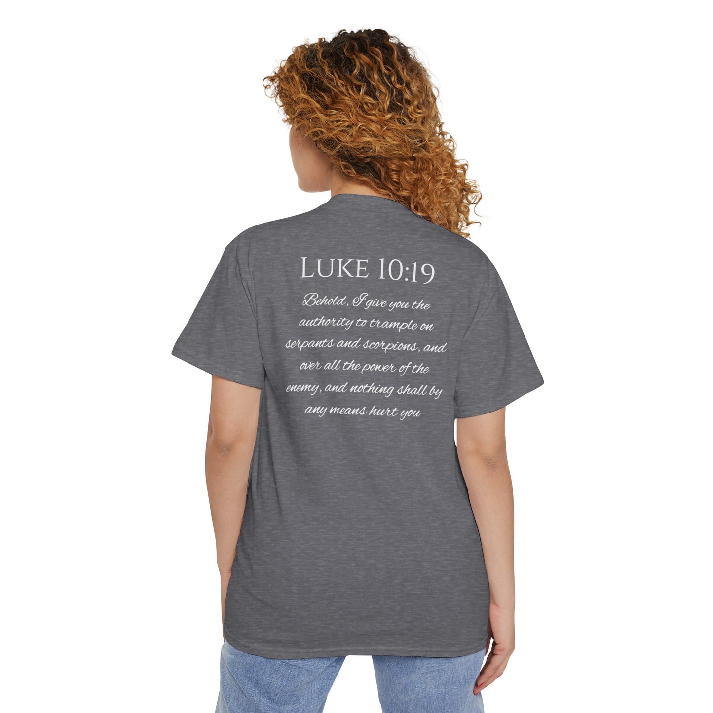 Luke 10:19 Unisex Heavy Cotton Pocket Tee